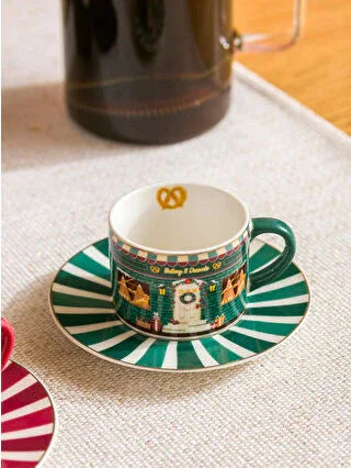 Mixed Christmas Theme 2-Person Porcelain Coffee Cup Set 90 ml - alotasawkli