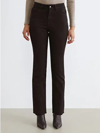 Brown Crop Flare Women's Jeans - alotasawkli
