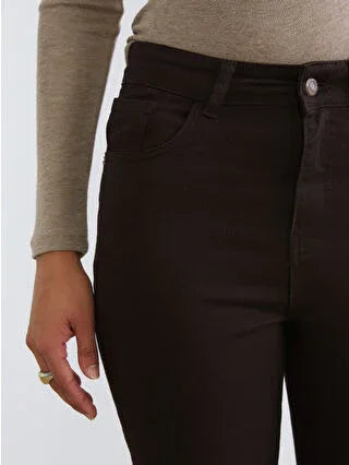 Brown Crop Flare Women's Jeans - alotasawkli