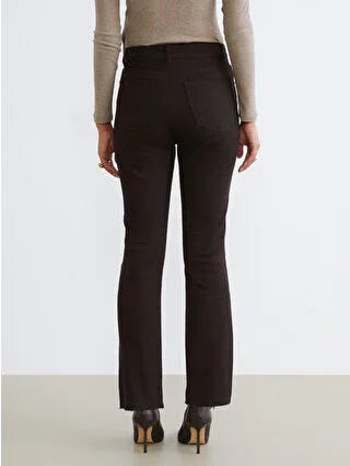Brown Crop Flare Women's Jeans - alotasawkli