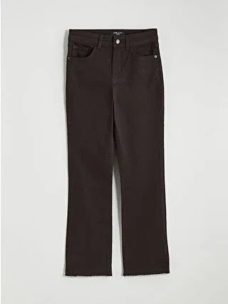 Brown Crop Flare Women's Jeans - alotasawkli