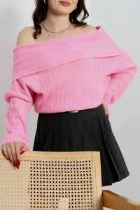Women’s Crew Neck Cotton-Wool Blend Knitwear Sweater – Ecru