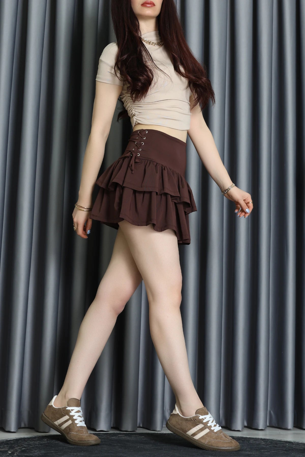 Classic Coffee Brown Mini Skirt – Timeless Essential