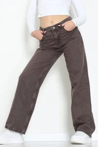 Dark Navy High-Waist Palazzo Jeans