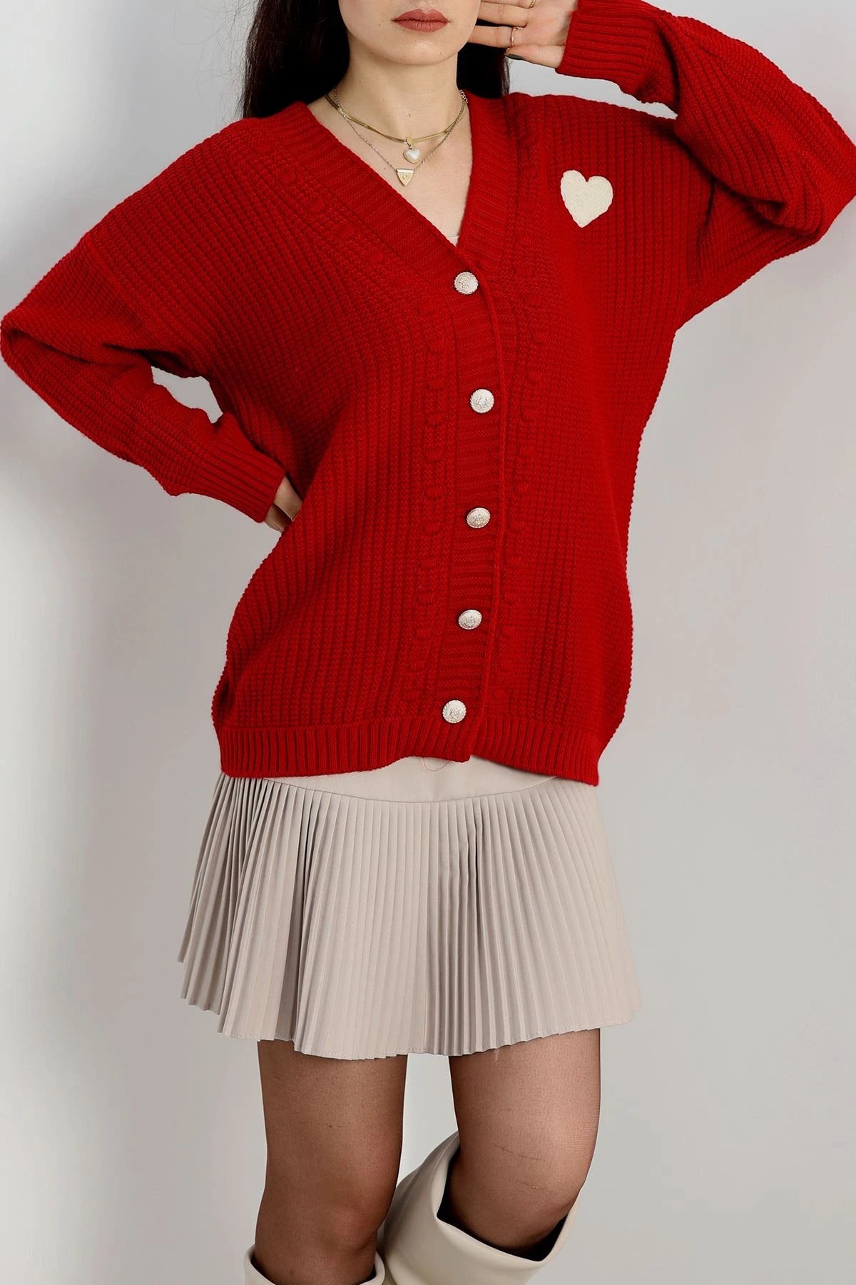 Women’s Pom-Pom Detail Knit Cardigan – Pink