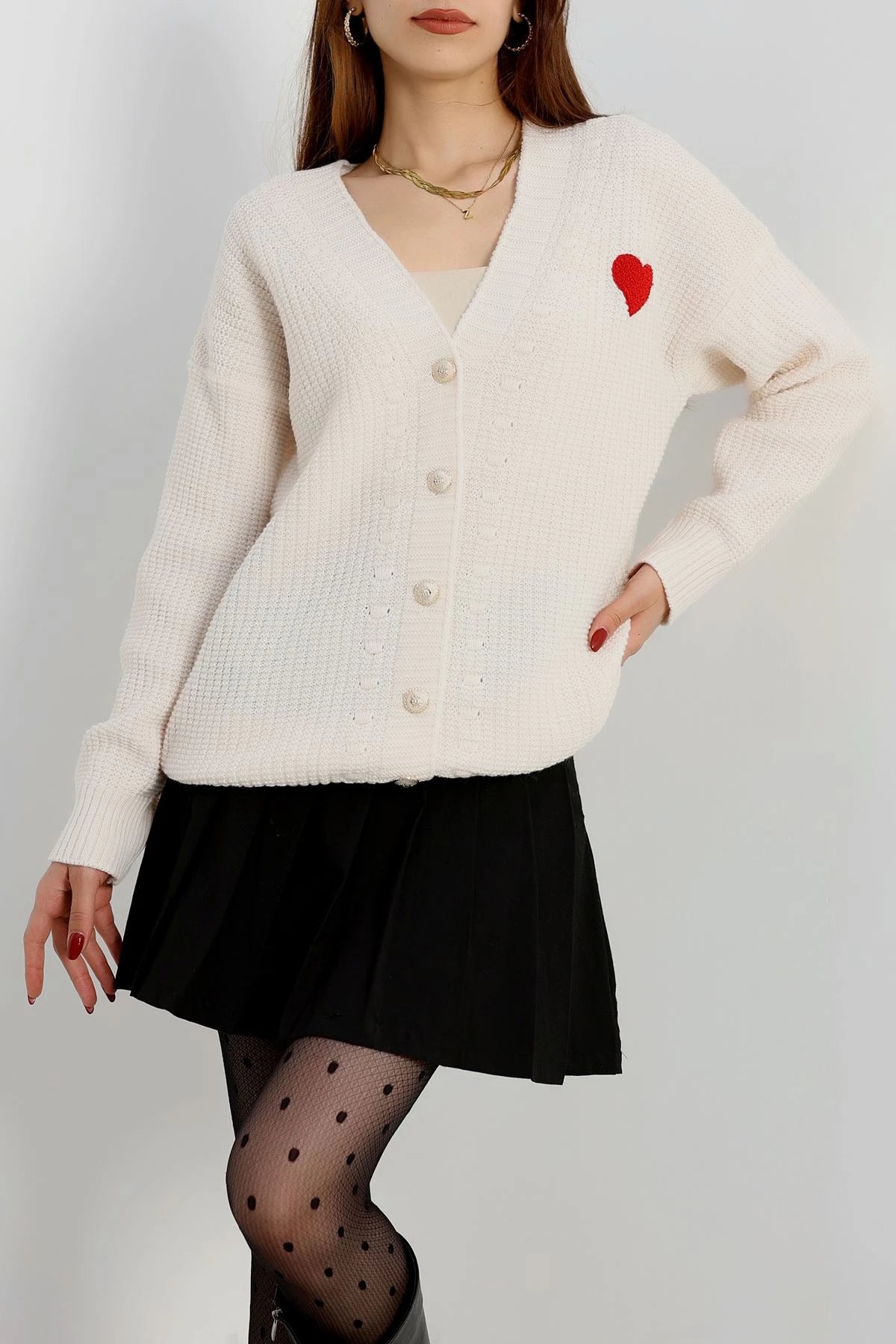 Women’s Pom-Pom Detail Knit Cardigan – Pink