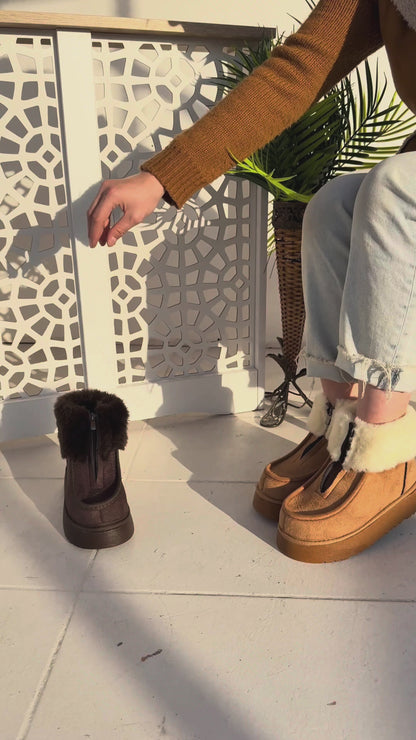 Zinnia Brown Suede Boots