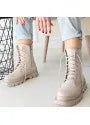 Orge Beige Leather Lace-up Boots - alotasawkli