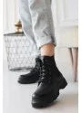 Daum Black Leather Lace-up Boots - alotasawkli