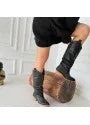 Jeoni Black Leather Heeled Boots - alotasawkli