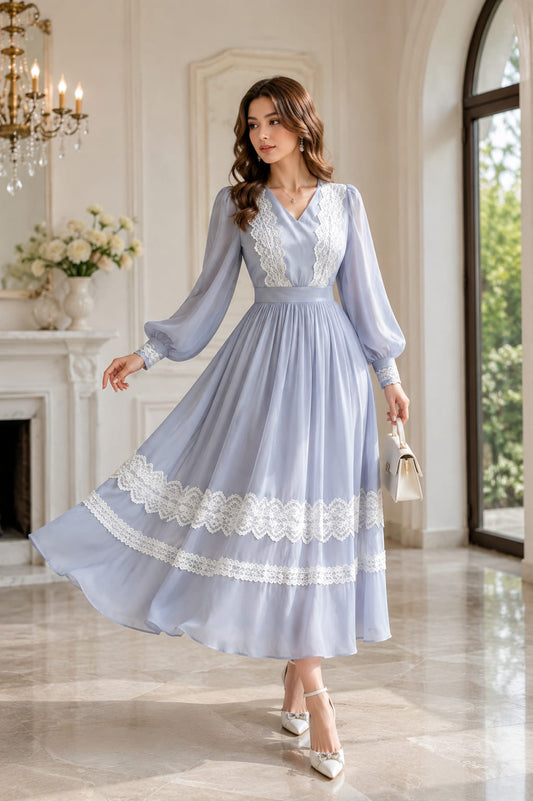 Elegant dress with luxurious lace details
