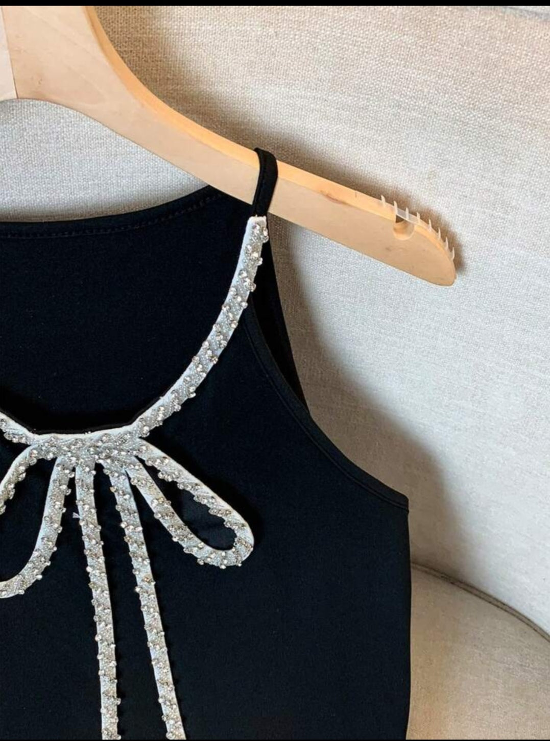 Qadelle Women's Elegant Rhinestone Bow Tie Decor