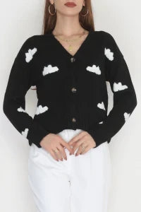 Women’s Brushed (Fleece) Button-Down Cardigan – Baby Blue