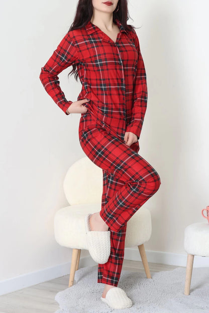 Black Striped Faux Suede Button-Down Pajama Set